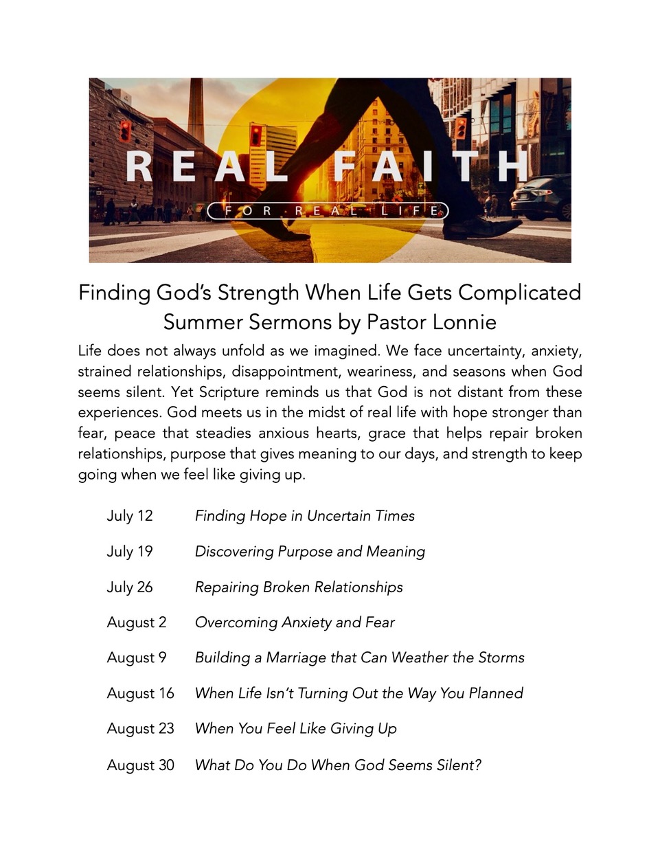 Faith For Real Life Poster UPDATES