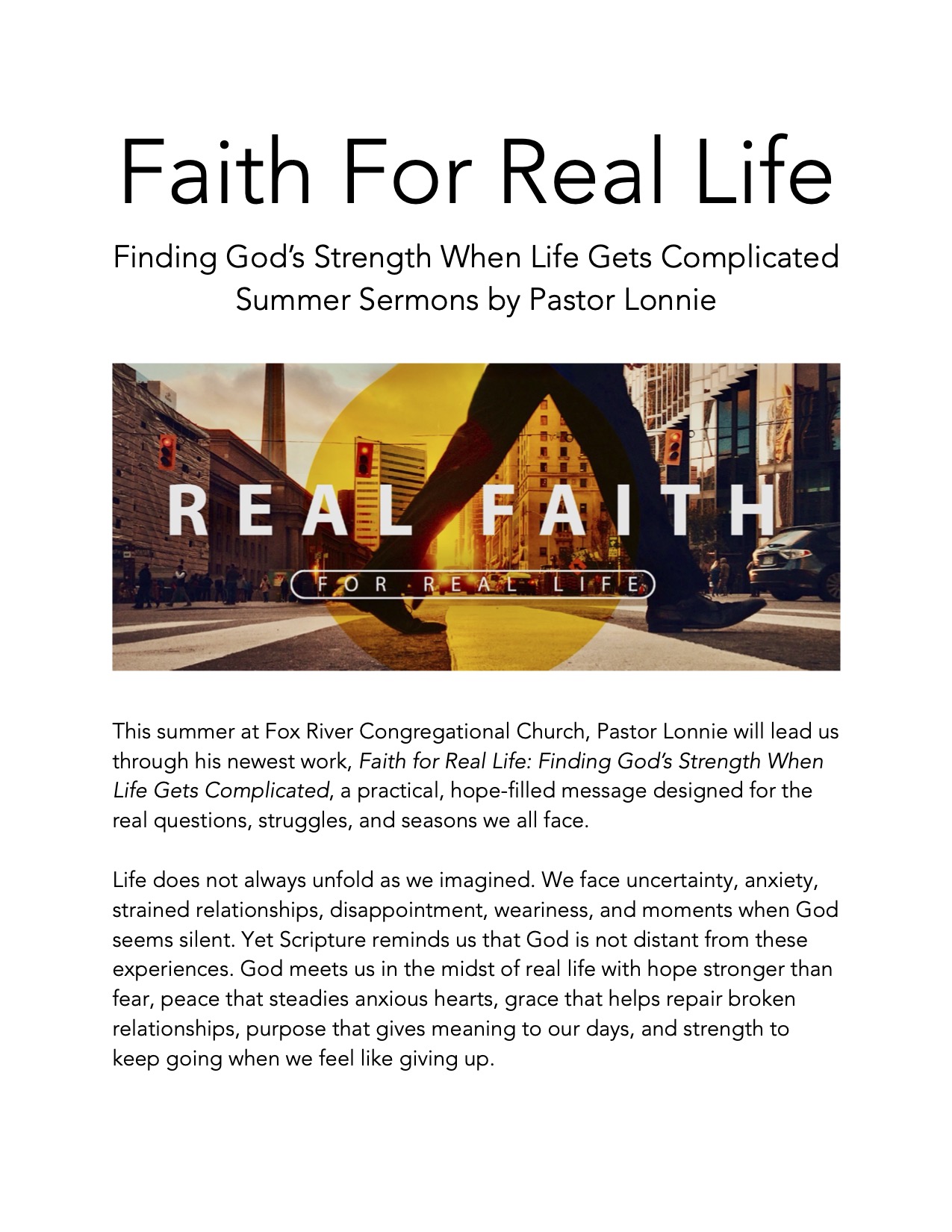 Faith For Real Life Poster
