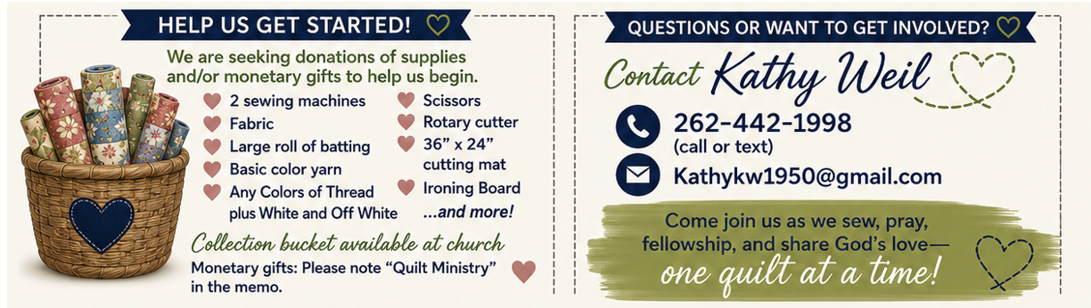 Quilt Ministry - List and Contact