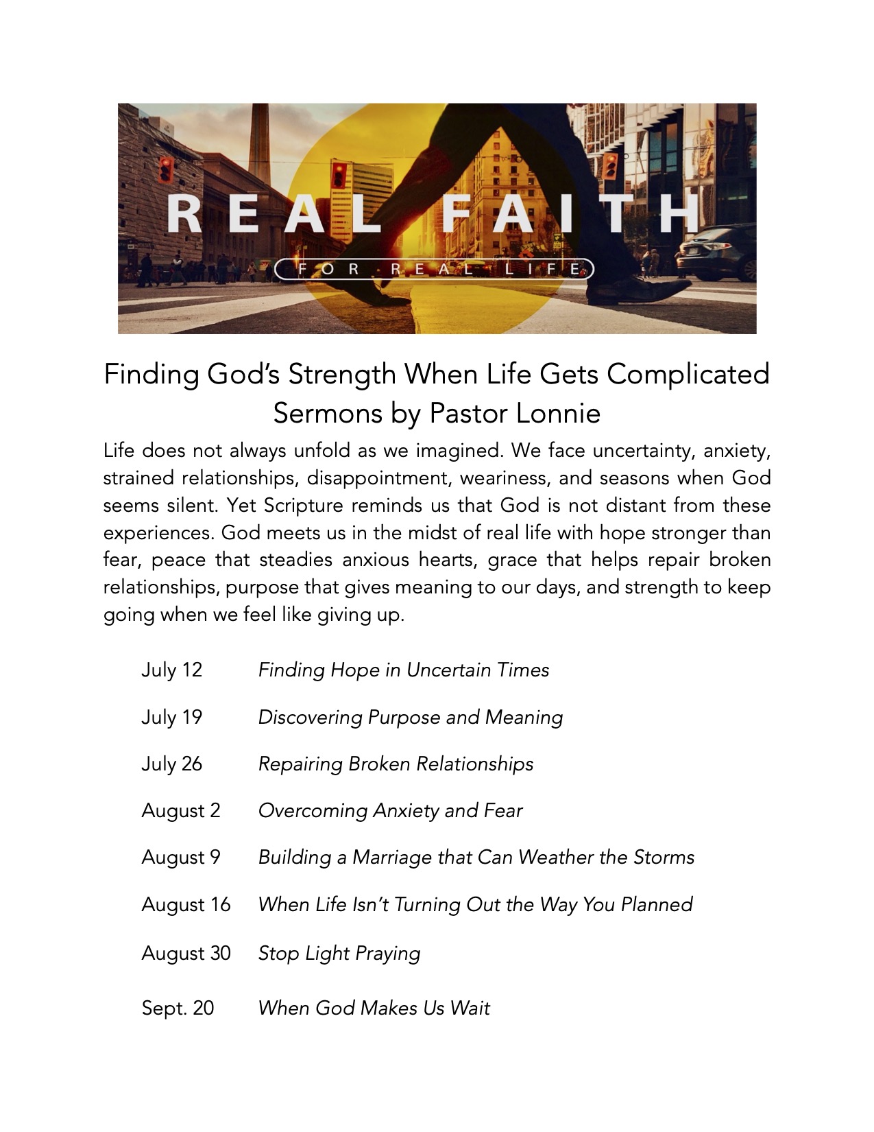 Faith For Real Life Poster UPDATES III